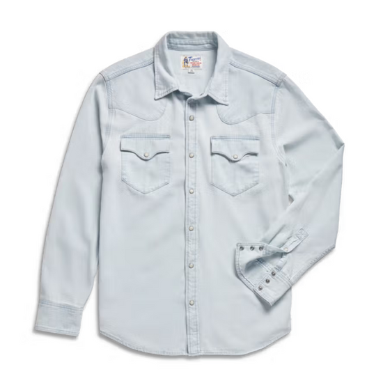Tecovas Men's Ultra Light Wash Denim Pearl Snap Shirt 40437ULI