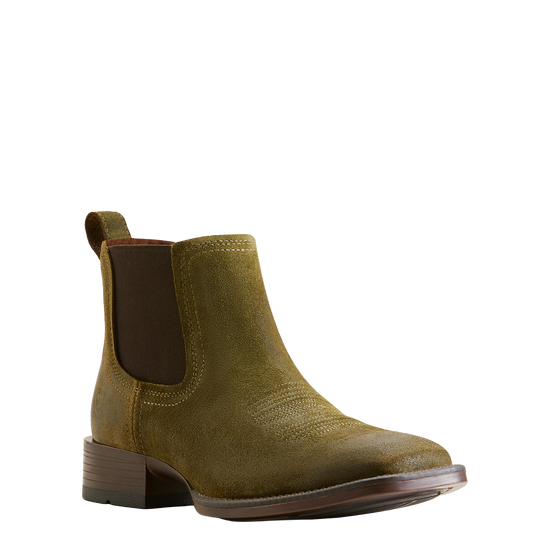 Ariat Men's Booker Ultra Olive Suede Western Ankle Boots 10054169
