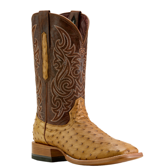 Ariat Men's Classic Cash Tan Full Quill Ostrich Western Boots 10063774