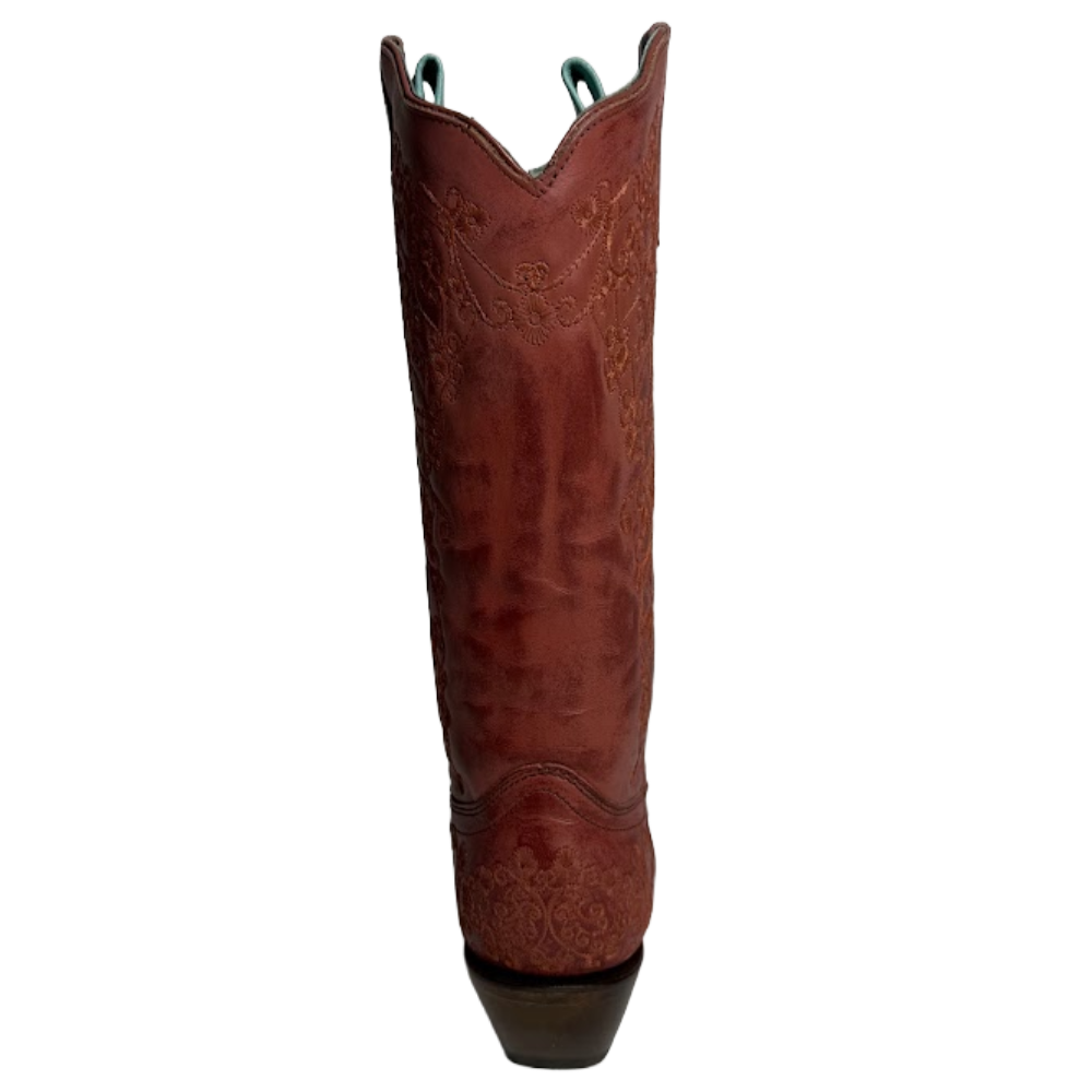 Corral Ladies Floral Embroidery Red Western Boots A4798