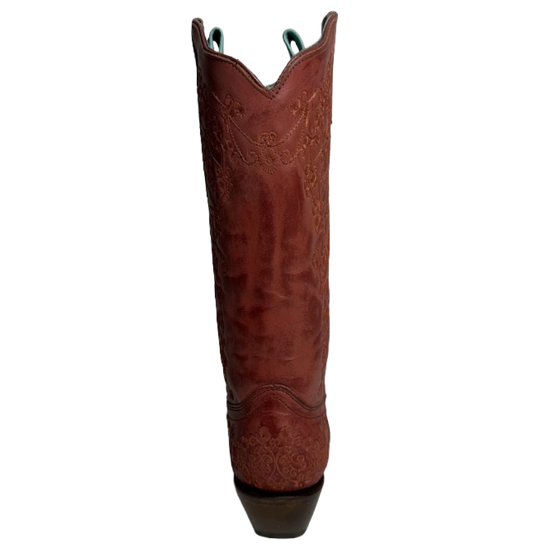 Corral Ladies Floral Embroidery Red Western Boots A4798