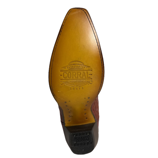 Corral Ladies Floral Embroidery Red Western Boots A4798