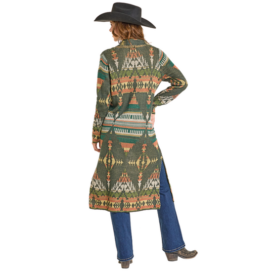 Rock & Roll Ladies Charcoal Aztec Duster BW95T06991-02