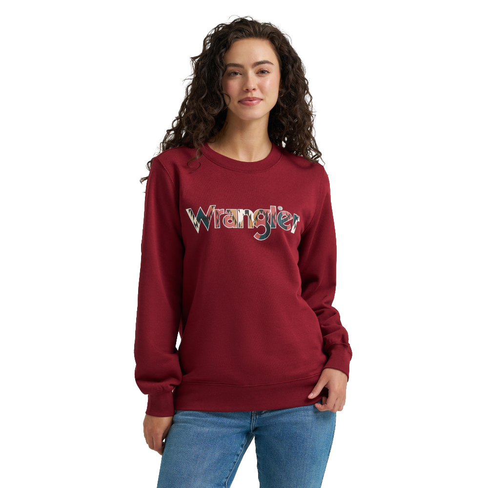 Wrangler Ladies Retro® Cabernet Red Crewneck Sweatshirt 112368907