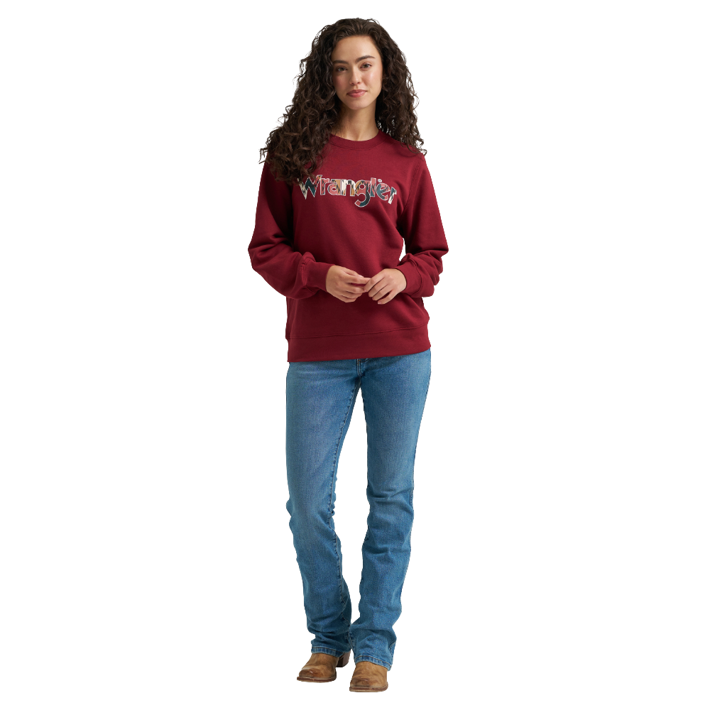 Wrangler Ladies Retro® Cabernet Red Crewneck Sweatshirt 112368907