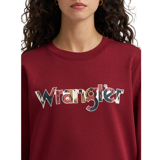 Wrangler Ladies Retro® Cabernet Red Crewneck Sweatshirt 112368907