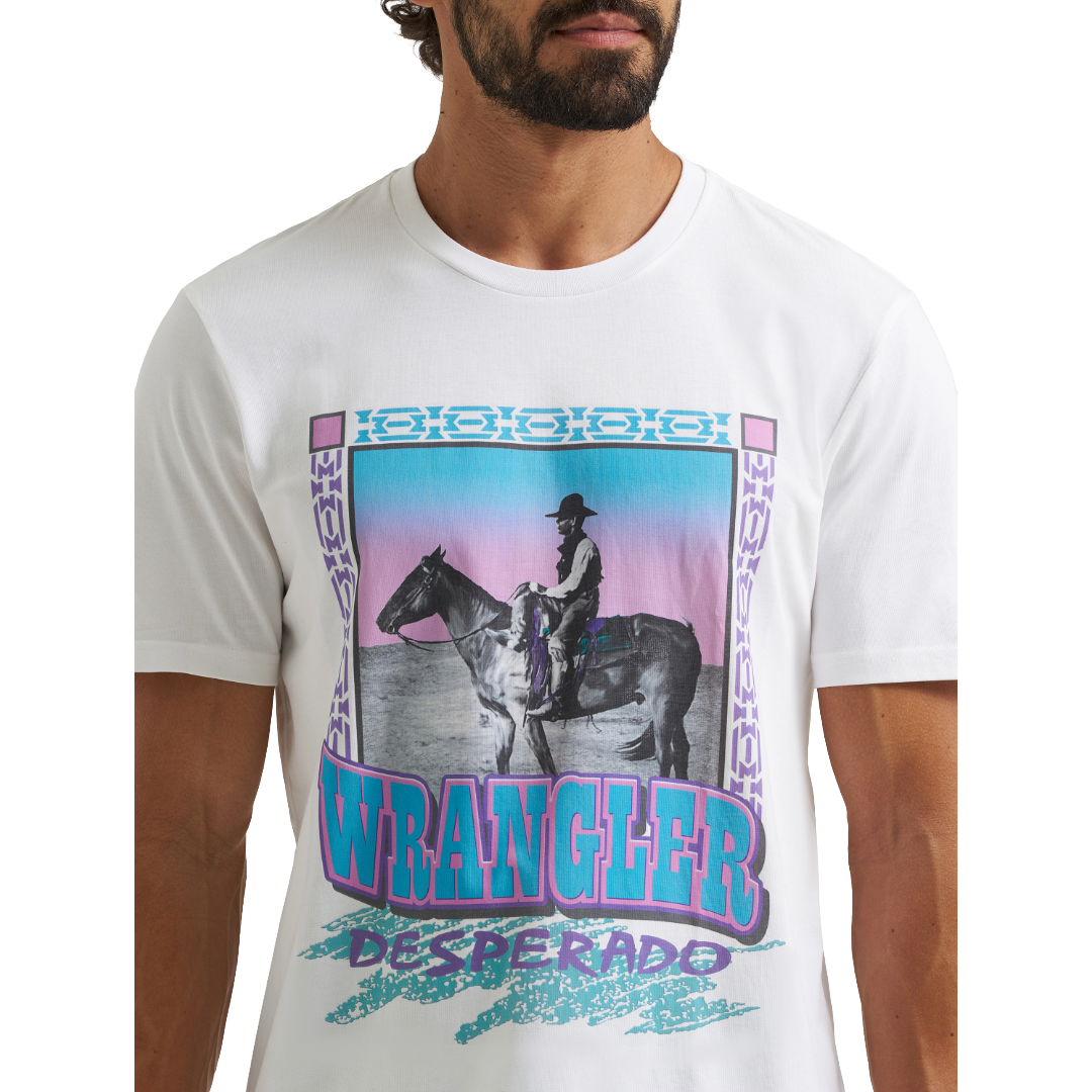 Wrangler Men's Bright White Desperado Graphic T-Shirt 112373737