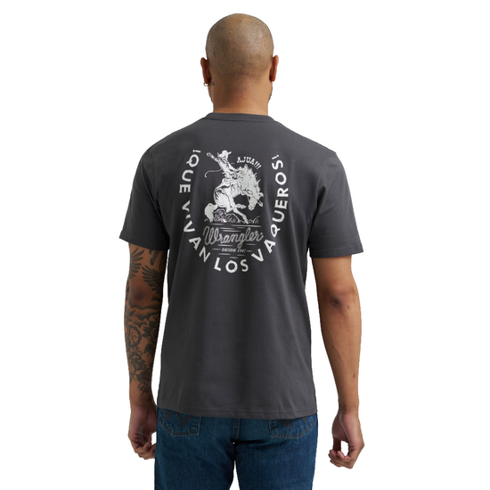 Wrangler Men's Que Vivan Los Vaqueros Charcoal Asphalt T-Shirt 112368629