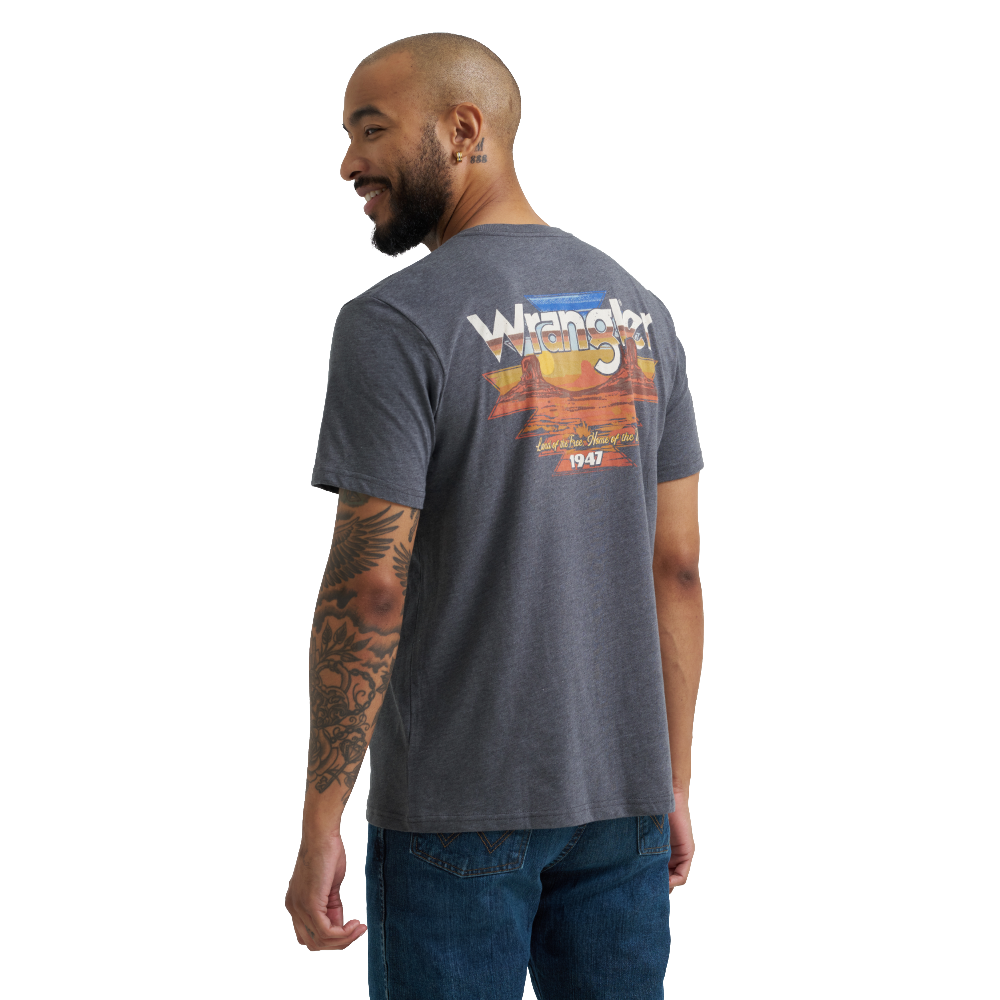 Wrangler Men's Desert Charcoal Grey Pocket T-Shirt 112368653