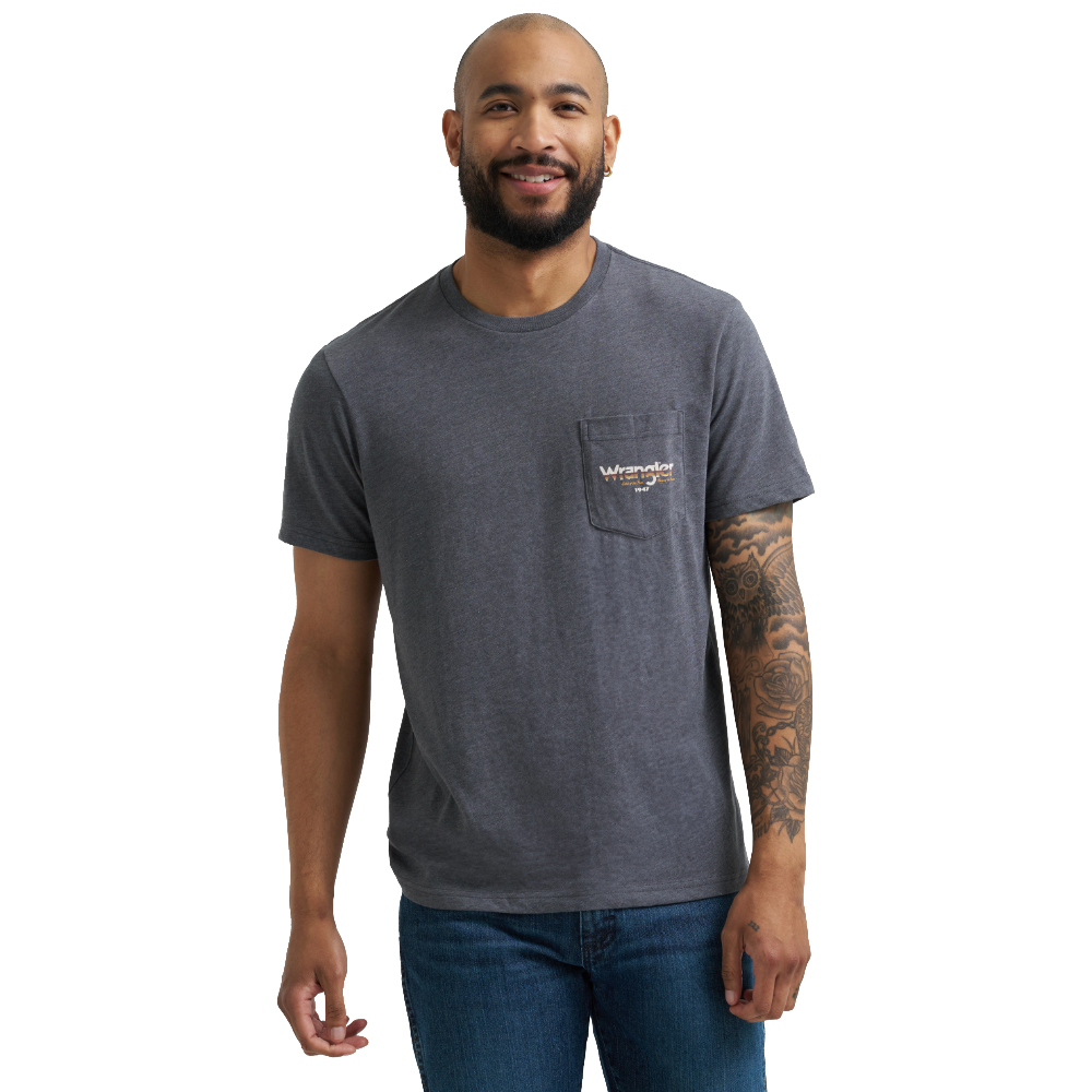 Wrangler Men's Desert Charcoal Grey Pocket T-Shirt 112368653