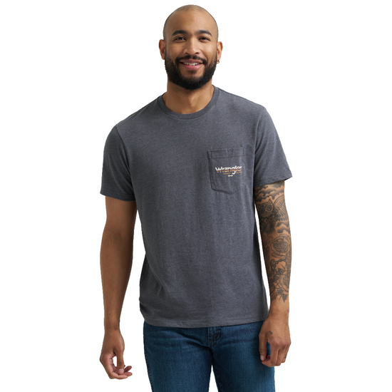 Wrangler Men's Desert Charcoal Grey Pocket T-Shirt 112368653