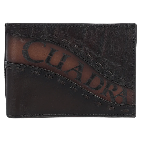 Cuadra Men's Elephant Embroidery & Laser Chocolate Brown Wallet DU615