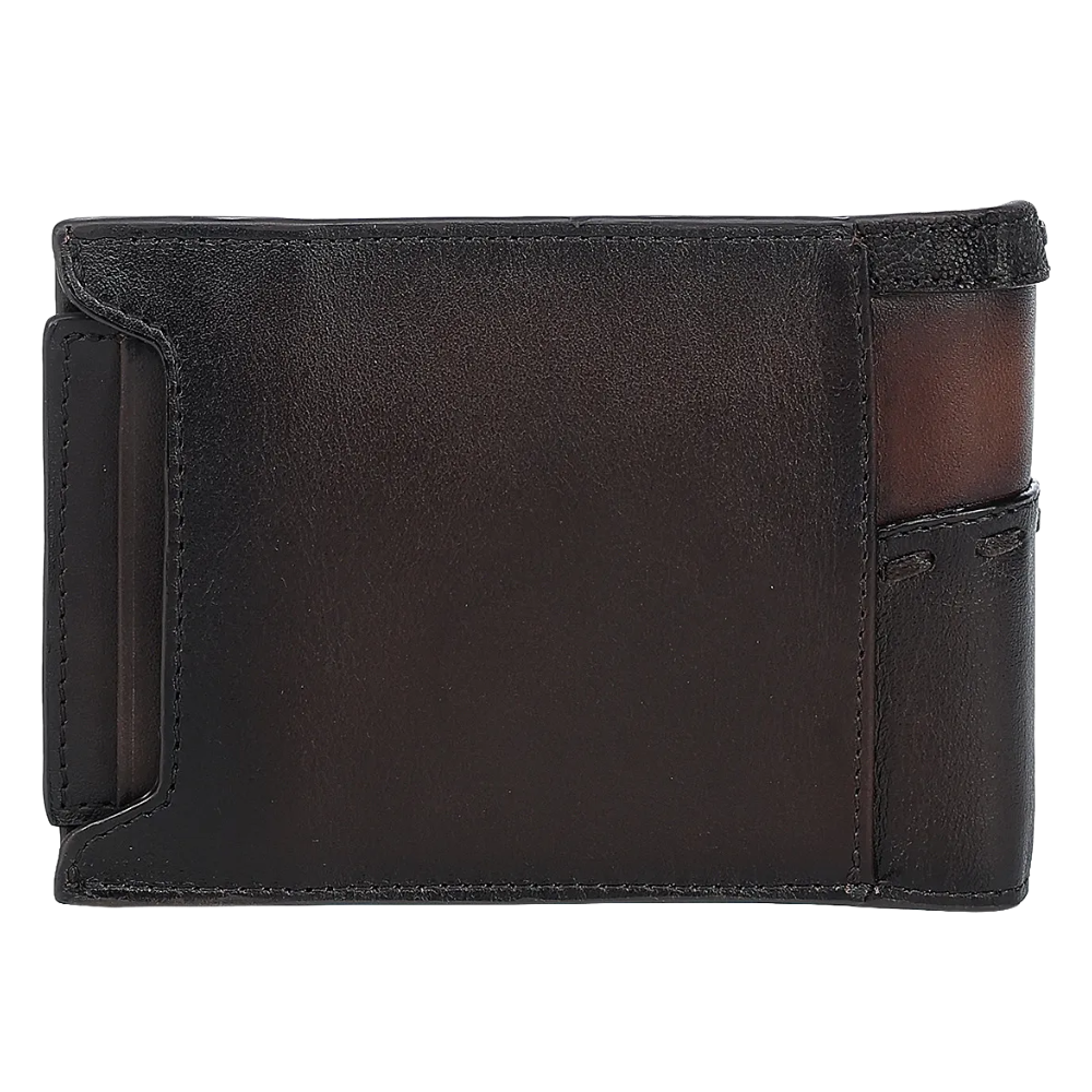 Cuadra Men's Elephant Embroidery & Laser Chocolate Brown Wallet DU615