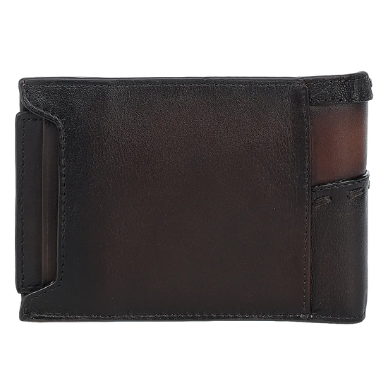 Cuadra Men's Elephant Embroidery & Laser Chocolate Brown Wallet DU615