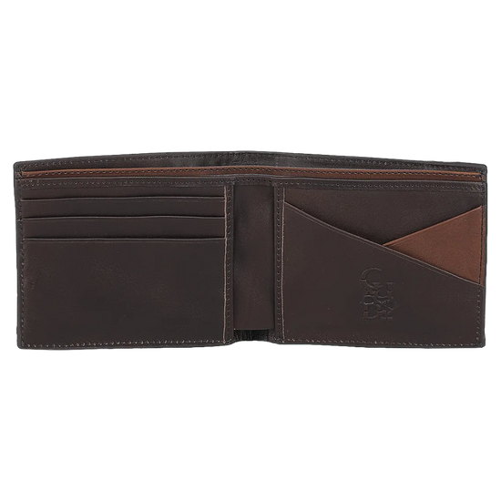 Cuadra Men's Elephant Embroidery & Laser Chocolate Brown Wallet DU615