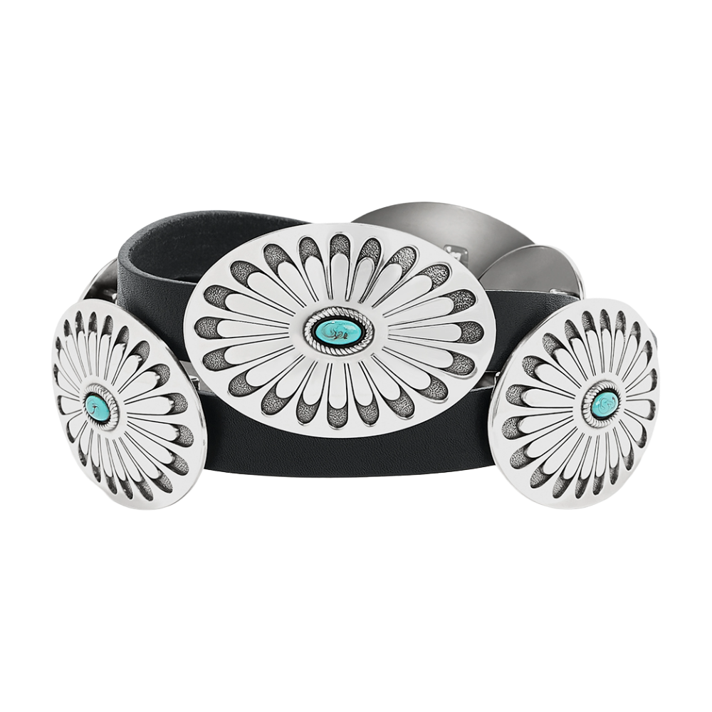 Brighton Ladies Blackbird Concho Black & Silver Belt B60453