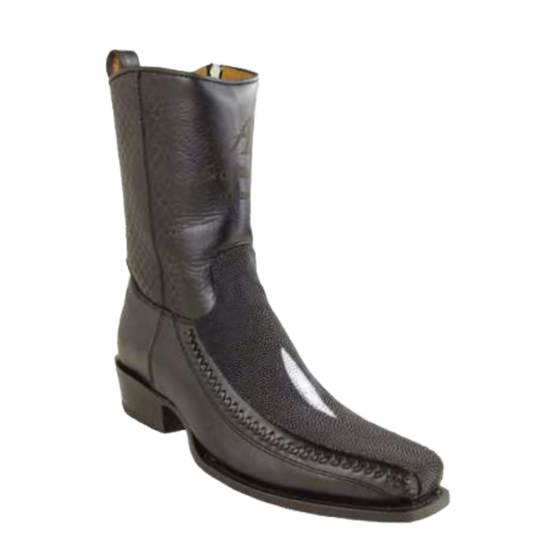 Los Altos Boots Men's Stingray Leather Classic Black Western Boot 57BFP1205