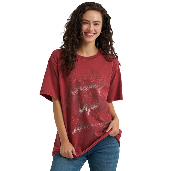 Wrangler Ladies Retro® Roan Rouge Red Oversized Western T