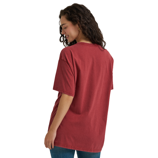 Wrangler Ladies Retro® Roan Rouge Red Oversized Western T-Shirt 112368883-RED