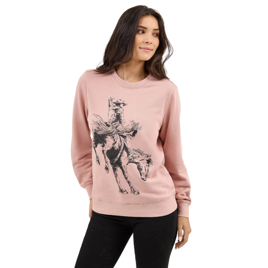 Wrangler Ladies Retro® Misty Rose Rodeo Crew Sweatshirt 112368906