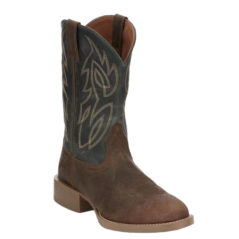Justin Men's Rendon Steel Blue Water Buffalo Western Boots SE7533