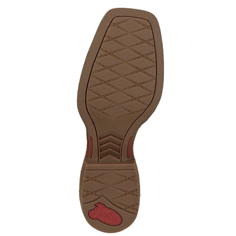 Justin Men's Canter Amber Brown Water Buffalo Western Boots SE7516