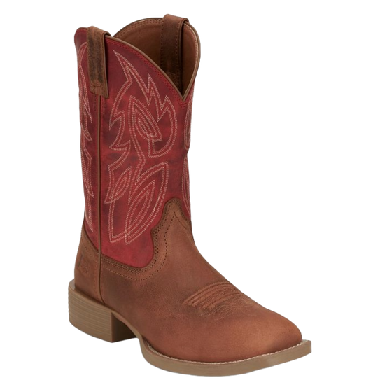 Justin Men's Canter Fiery Red Water Buffalo Western Boots SE7514
