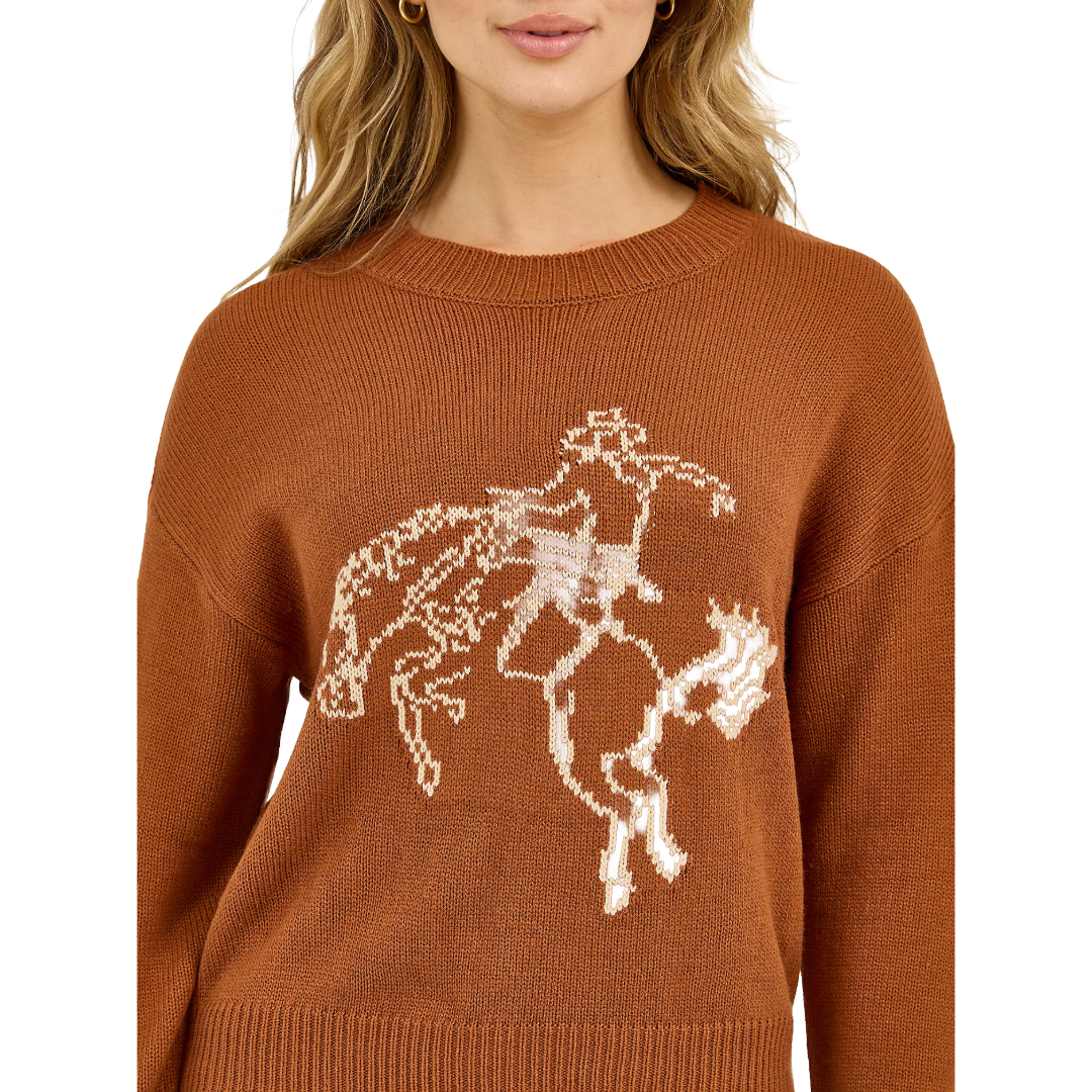 Wrangler Ladies Retro® Americana Rust Crew Sweater 112372331