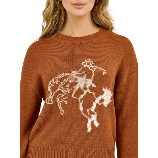 Wrangler Ladies Retro® Americana Rust Crew Sweater 112372331