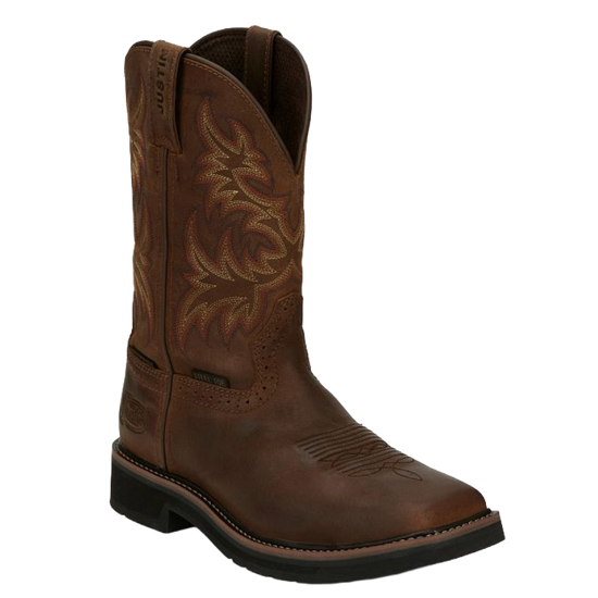 Justin Men's Driller Brown Waterproof Steel Toe Work Boot SE4690