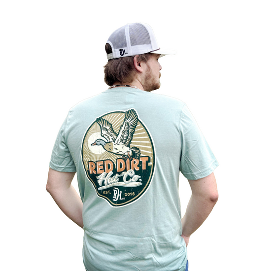 Red Dirt Men's Big Duck Energy Graphic Dusty Blue Heather T-Shirt RDHC-T-182