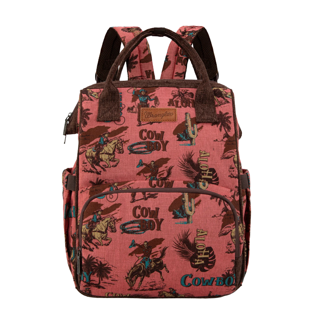 Wrangler Ladies Retro Cowboy Hot Pink Dual Sided Diaper Bag WG60-9110HPK