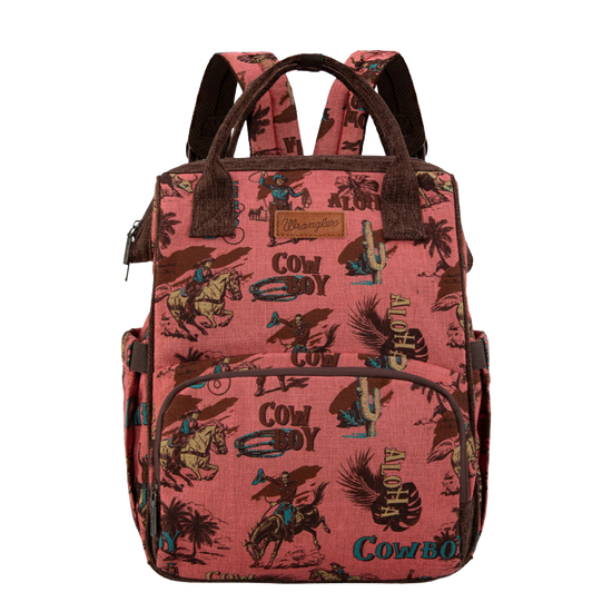 Wrangler Ladies Retro Cowboy Hot Pink Dual Sided Diaper Bag WG60-9110HPK