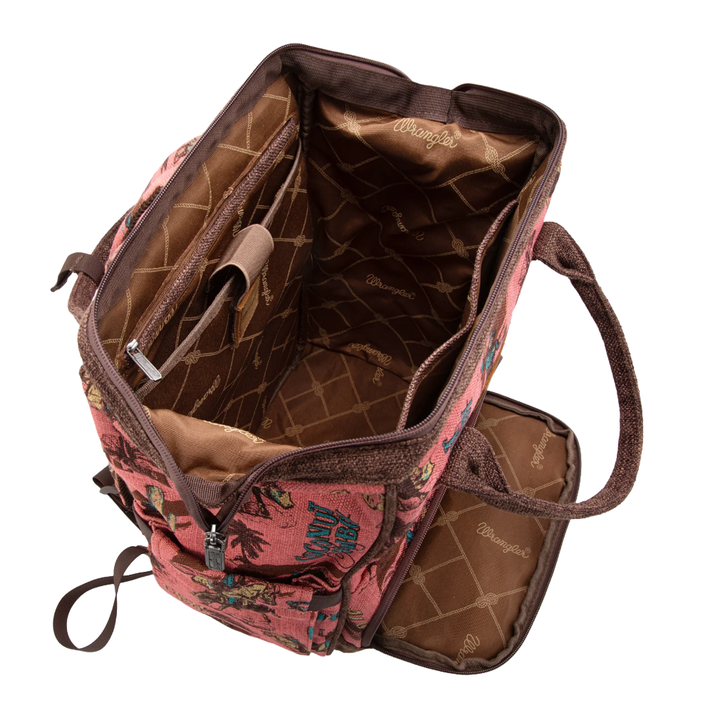 Wrangler Ladies Retro Cowboy Hot Pink Dual Sided Diaper Bag WG60-9110HPK