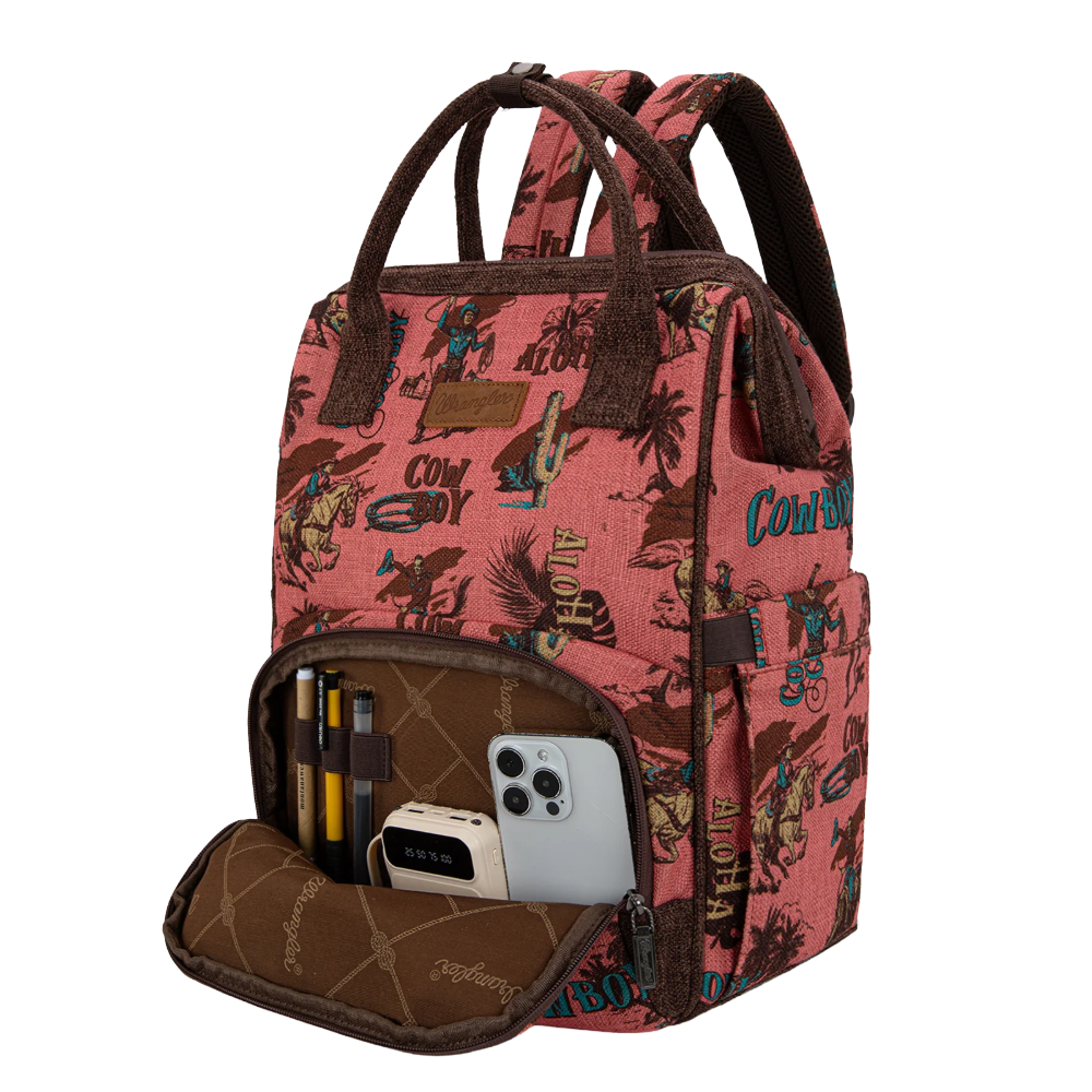 Wrangler Ladies Retro Cowboy Hot Pink Dual Sided Diaper Bag WG60-9110HPK