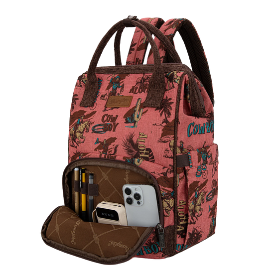 Wrangler Ladies Retro Cowboy Hot Pink Dual Sided Diaper Bag WG60-9110HPK