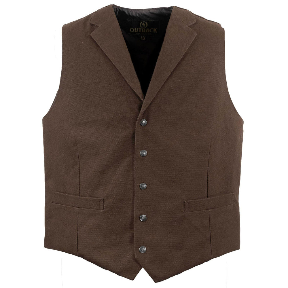 Outback Trading Men's Canvas Jesse Brown Vest 29829-BRN