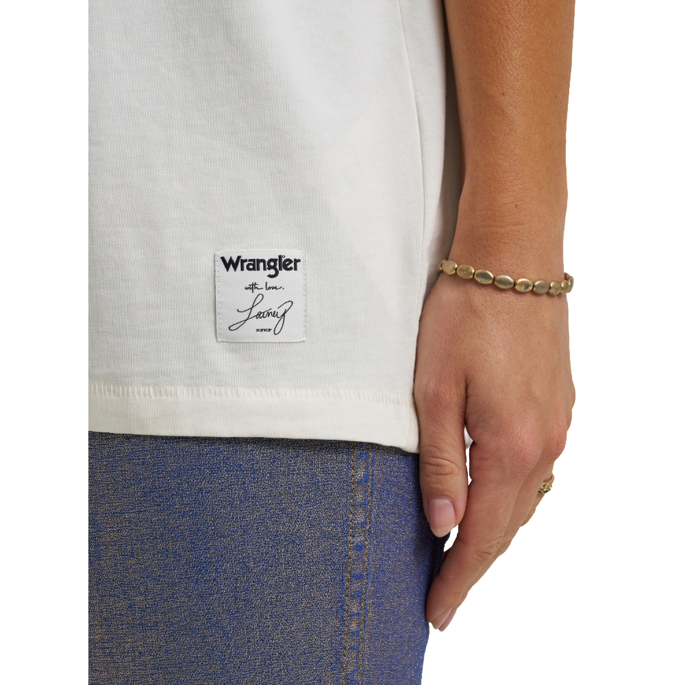 Wrangler X Lainey Wilson Ladies Country Cool White T-Shirt 112373697