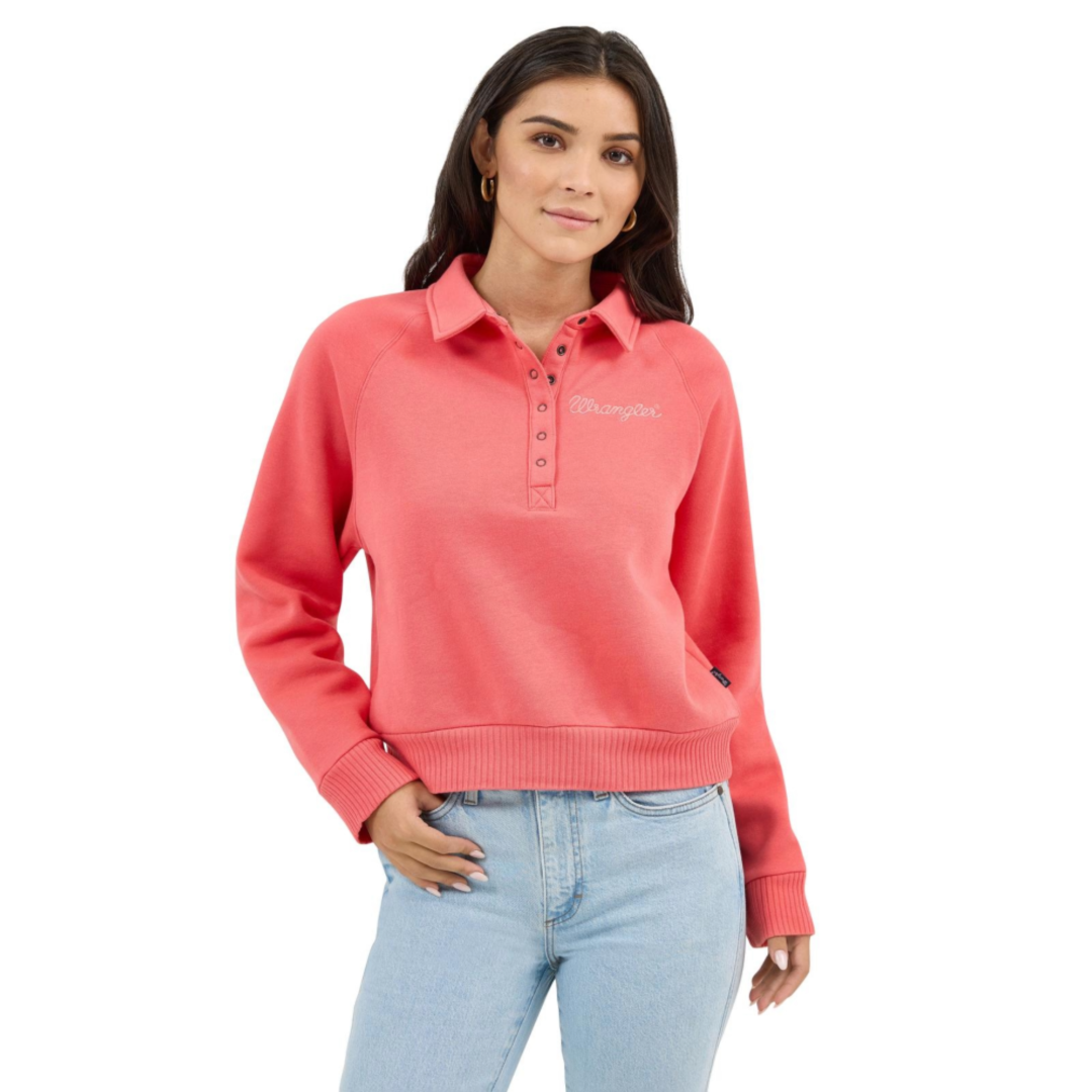 Wrangler Ladies Retro® Pink 1/2 Snap Sweatshirt 112371542
