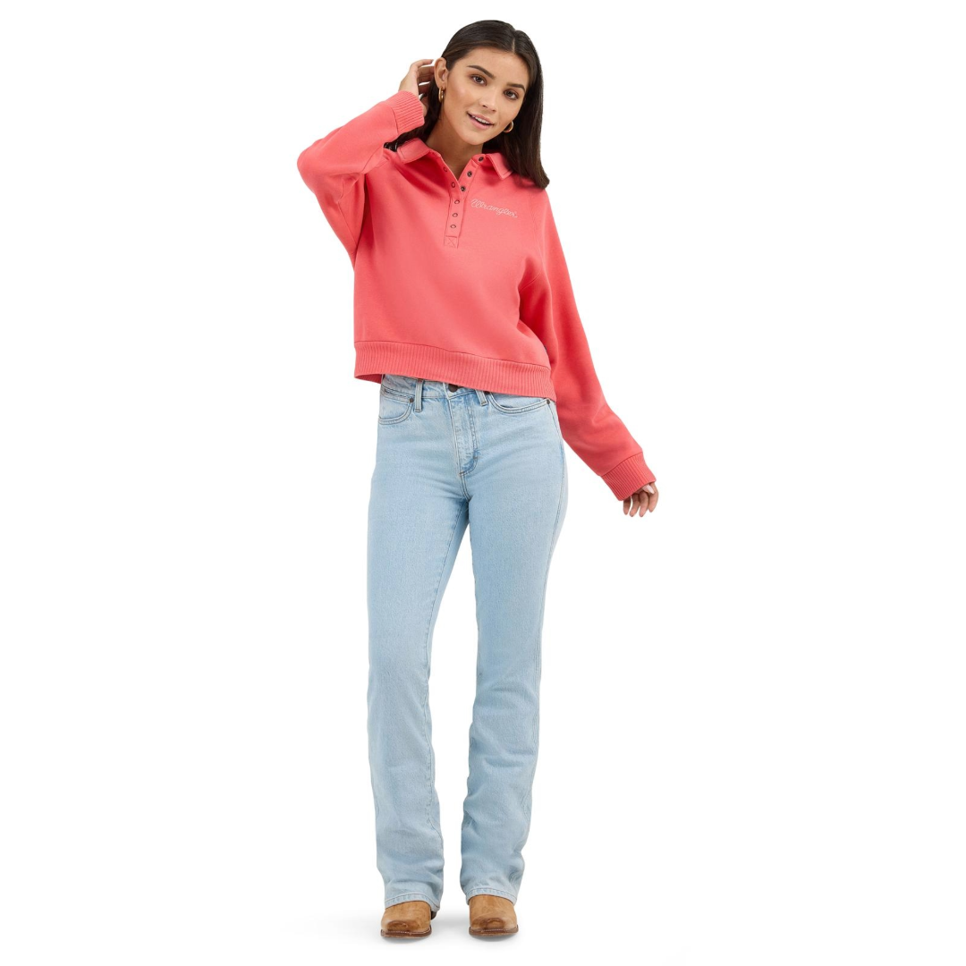 Wrangler Ladies Retro® Pink 1/2 Snap Sweatshirt 112371542