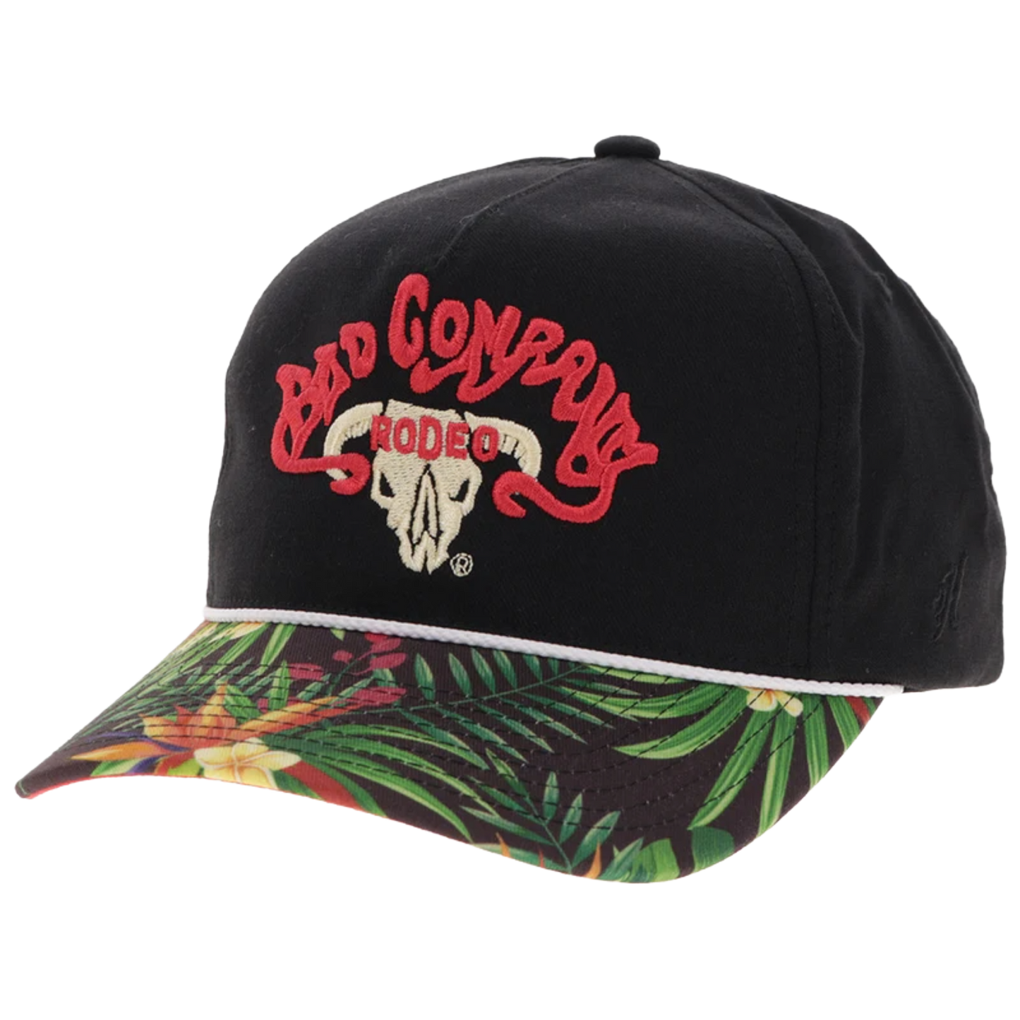 Hooey Bad Company Black Floral 5 Panel Trucker Hat BC003T-BKFL