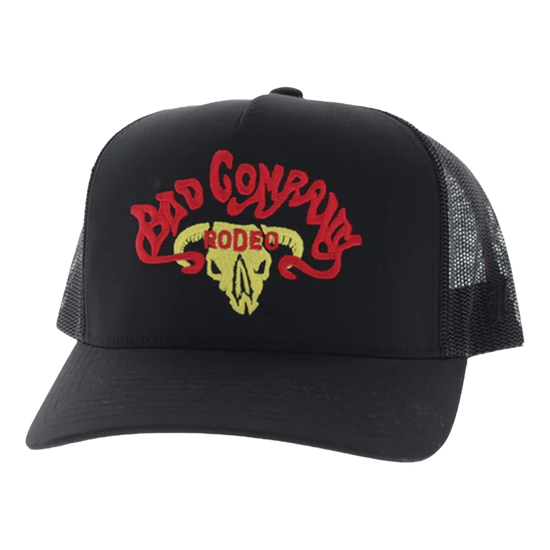 Hooey Bad Company Solid Black 5 panel Trucker Hat BC004T-BK