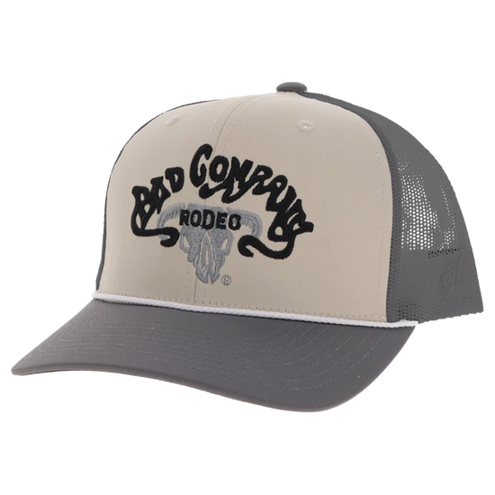 Hooey Bad Company Cream & Grey 6 Panel Trucker Hat BC004T-CRGY