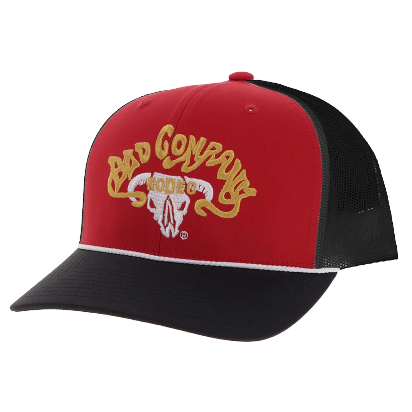 Hooey Bad Company Red & Black 6 Panel Trucker Hat BC004T-RDBK