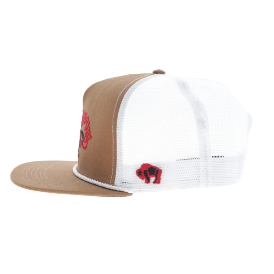 Hooey Bad Company Tan & White 5 Panel Trucker Hat BC004T-TNWH