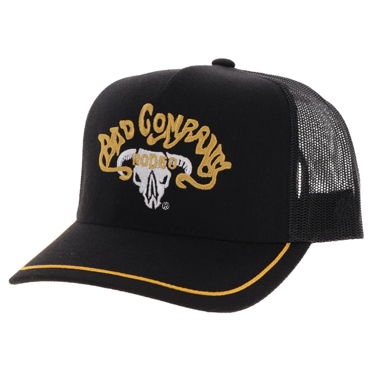 Hooey Bad Company Black & Yellow 5 Panel Trucker Hat BC005T-BK