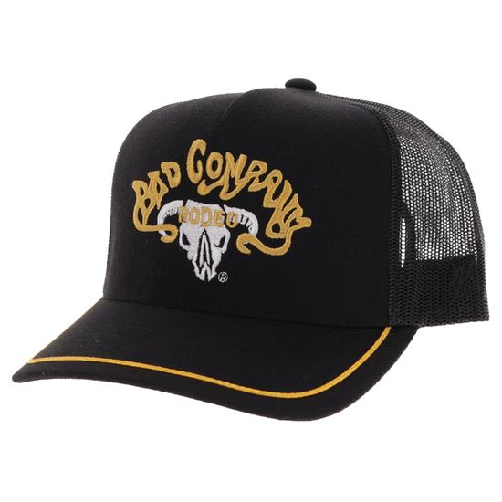 Hooey Bad Company Black & Yellow 5 Panel Trucker Hat BC005T-BK