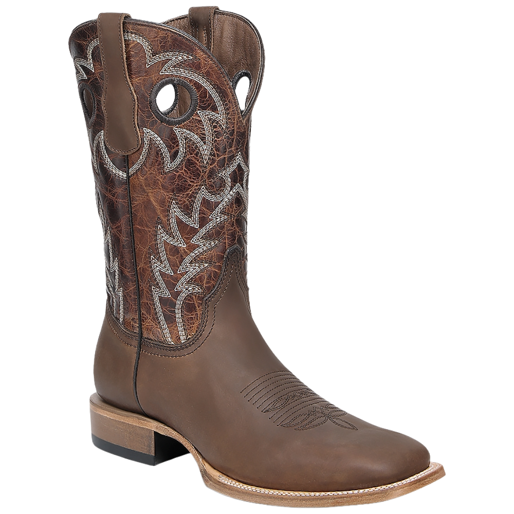 Circle G by Corral Men's Tan Embroidery Wide Square Toe Western Boot L6315
