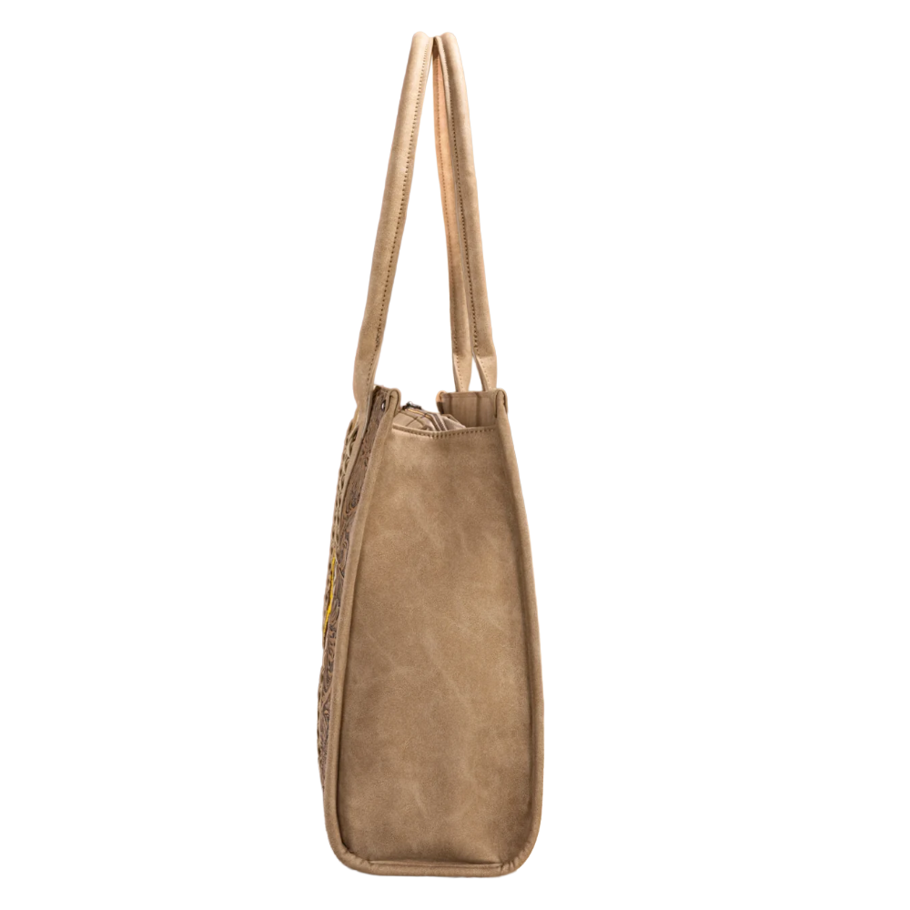 Wrangler Ladies Tooled Aztec Concealed Carry Tan Tote WG226G-8119TN