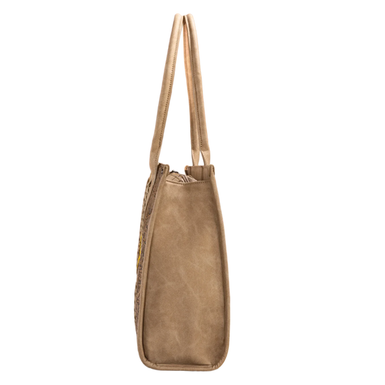 Wrangler Ladies Tooled Aztec Concealed Carry Tan Tote WG226G-8119TN